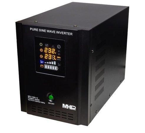 Napěťový měnič MHPower MPU-1600-12 12V/230V, 1600W, funkce UPS, čistý sinus, MPU-1600-12