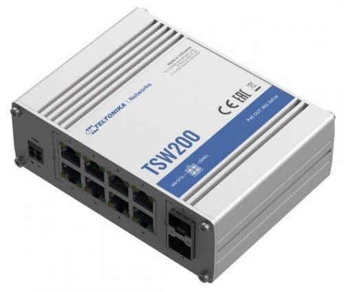 Teltonika průmyslový nemanažovaný PoE switch TSW200 8x802.3af/at, TSW200 000010