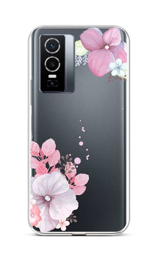 Kryt TopQ Vivo Y76 5G silikon Violet Blossom 72467