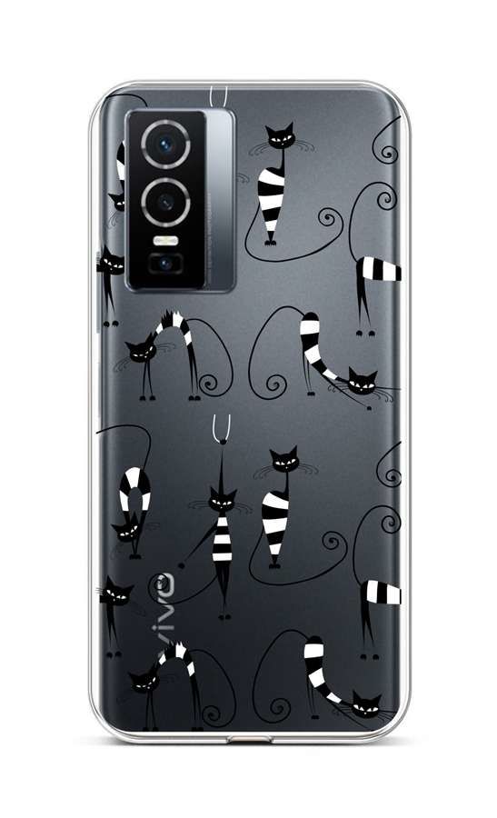 Kryt TopQ Vivo Y76 5G silikon Cats 1 72454