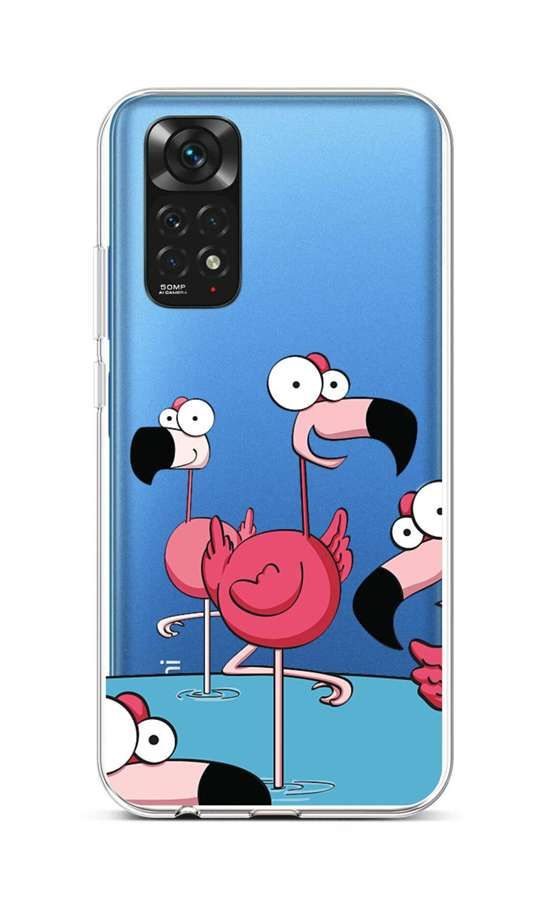 Kryt TopQ Xiaomi Redmi Note 11 silikon Cartoon Flamingos 71907
