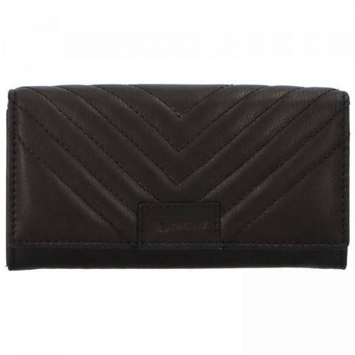 Dámská kožená prošívaná peněženka Dora, černá