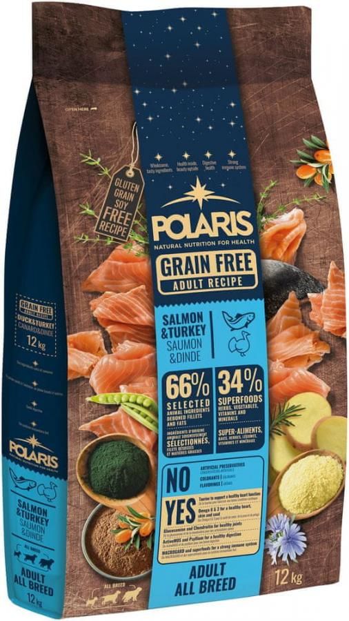 POLARIS bezobilné granule pes Adult losos, krůta 12 kg