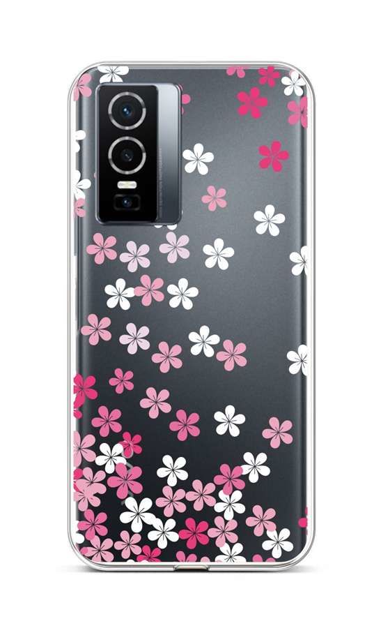 Kryt TopQ Vivo Y76 5G silikon Pink Blossom 72505