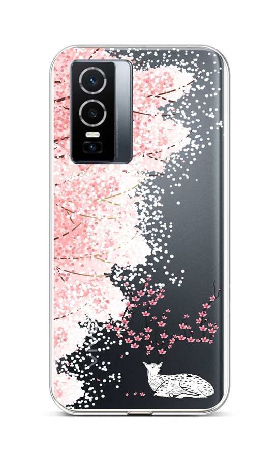 Kryt TopQ Vivo Y76 5G silikon Blooming Deer 72464