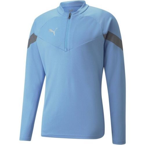 Puma TEAMFINAL TRAINING 1/4 ZIP TOP Pánská sportovní mikina, Světle modrá,Šedá,Tmavě šedá, velikost L