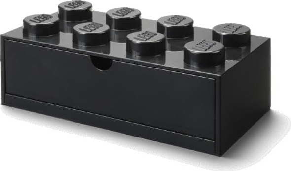 Černý stolní box se zásuvkou LEGO® Brick, 31,6 x 11,3 cm