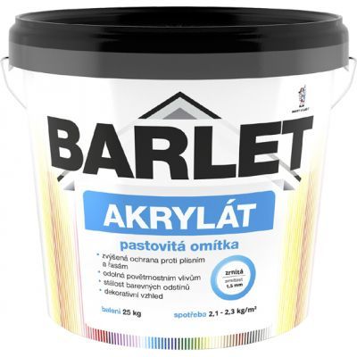 BARLET akrylát pastovitá omítka zrnitá 1,5 mm, 25 kg