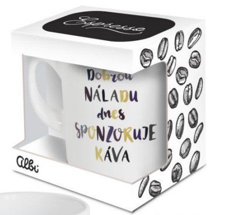 Espresso hrnek_Dobrou náladu dnes sponzoruje káva - Albi