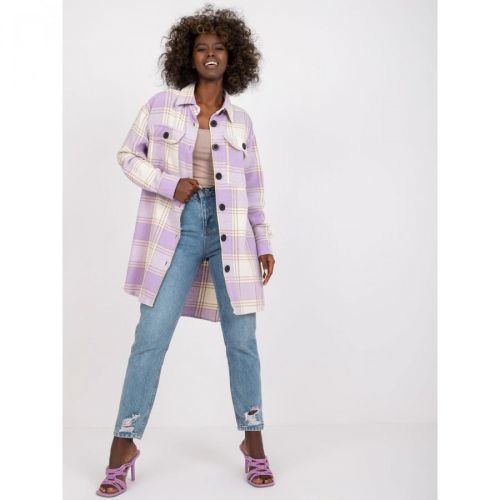 Violet long checked shirt Marta