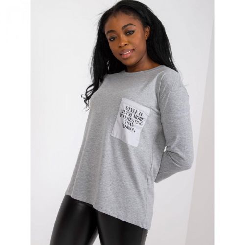 Casual gray melange cotton blouse