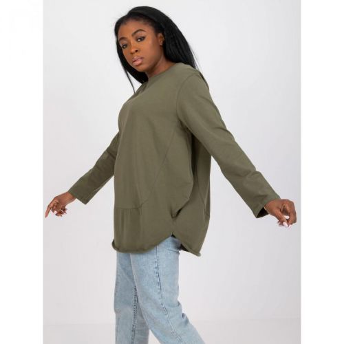 Khaki basic cotton blouse Renata