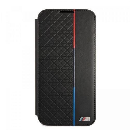 Flipové pouzdro BMW Triangles Tricolor Line pro Samsung Galaxy S22+, černá
