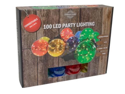 ŘETĚZ PARTY 100LED VÍCEBAREVNÝ 3M 50CM ČASOVAČ