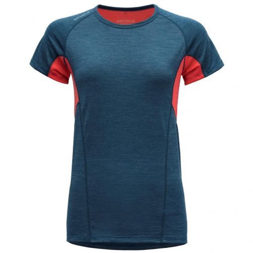 Dámské triko Devold Running Woman T-Shirt Velikost: S / Barva: modrá/červená
