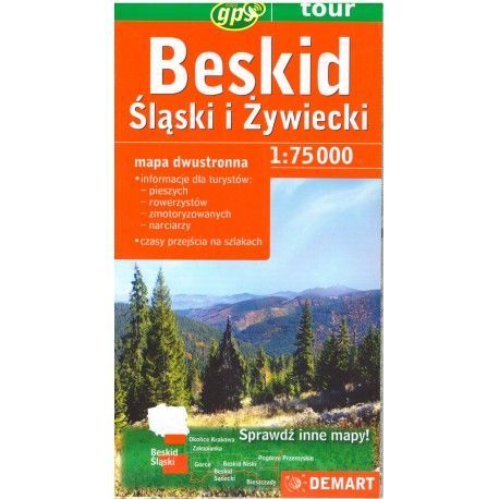 DEMART Beskid Śląski i Żywiecki/Slezské a Kysucké Beskydy 1:75 000 turistická mapa