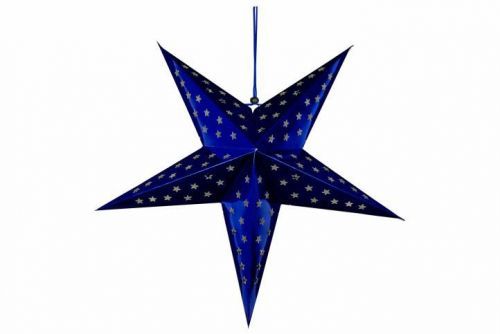 Nexos Vánoční dekorace - hvězda s časovačem 60 cm - 10 LED, modrá