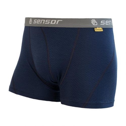 Trenky Sensor Merino Double Face - pánské, krátké, modré - Velikost 2XL