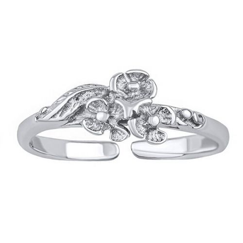 Silvego Otevřený stříbrný prsten na nohu květiny Almis PRM12188R