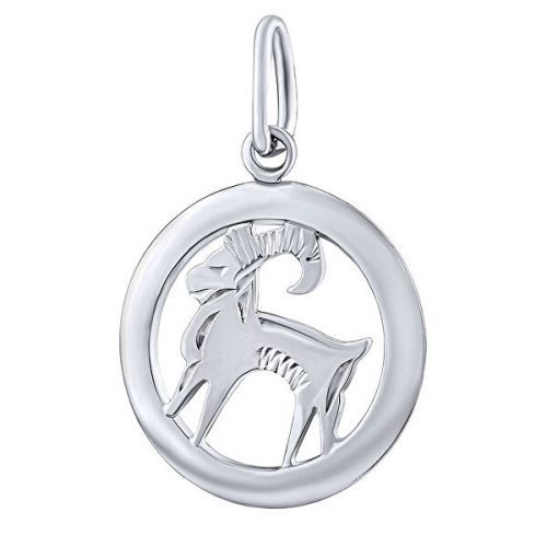 Silvego Stříbrný přívěsek znamení zvěrokruhu Kozoroh - kulatý SILVEGOB10283S01