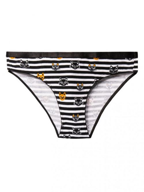 Veselé dámské kalhotky Dedoles Kočka a pruhy (GMFB122) S