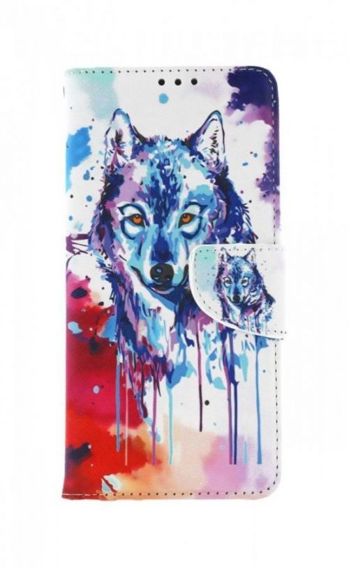 Pouzdro TopQ Samsung A13 knížkové Kresba vlka 73476