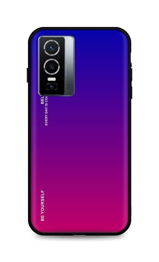 Kryt TopQ LUXURY Vivo Y76 5G pevný duhový fialový 72291