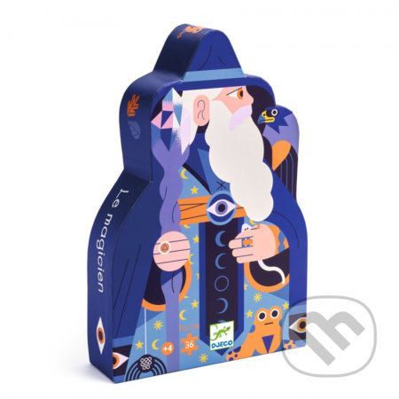 Puzzle v tvarovanom balení - Čarodej a krištáľové žezlo - Djeco