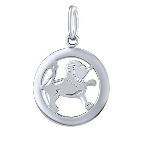Silvego Stříbrný přívěsek znamení zvěrokruhu Lev - kulatý SILVEGOB10283S08