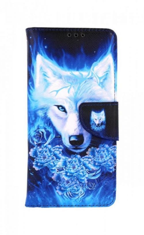 Pouzdro TopQ Samsung A13 knížkové Tyrkysový vlk 73469