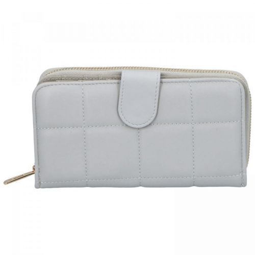 Větší dámská koženková peněženka s prošíváním Mellorii, šedá