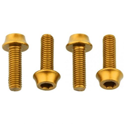 Šrouby Wolf Tooth M5x15 mm - 4 ks, pro košíky, zlatá