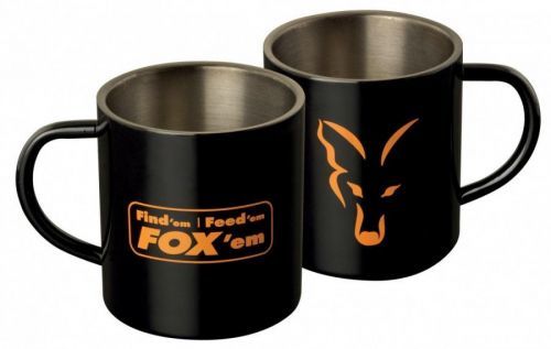 Hrnek nerezový Fox - černý, 400 ml