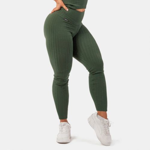 Dámské legíny Sporty Smart Pocket High-Waist Dark Green S - NEBBIA