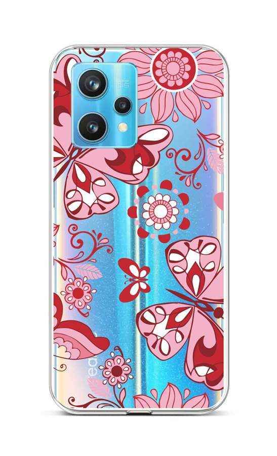 Kryt TopQ Realme 9 Pro+ silikon Pink Butterfly 73278