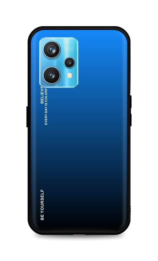 Kryt TopQ LUXURY Realme 9 Pro+ pevný duhový modrý 73127