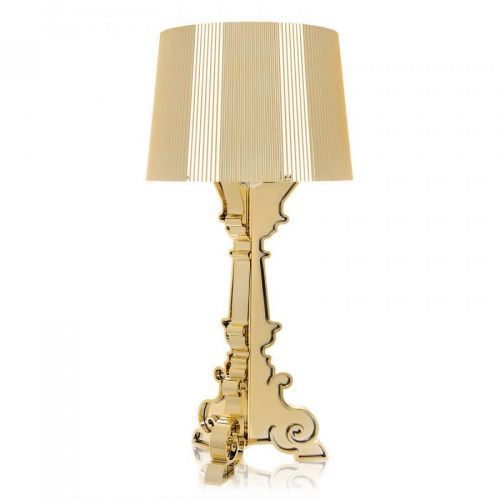 Kartell Bourgie LED stolní lampa E14, zlatá, Obývací pokoj / jídelna, metalizovaný ABS, metalizovaný polykarbonát, E14, 3.4W, K: 78cm