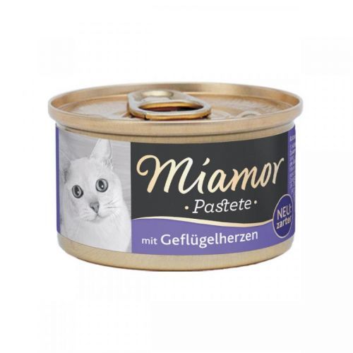 Masová paštika Miamor Katzenzarte s drůbežími srdci 12 × 85 g