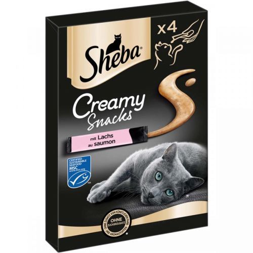 SHEBA® Creamy Snacks s lososem 8×12 g