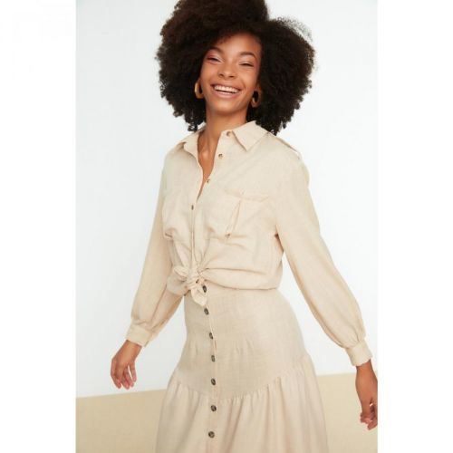 Trendyol Stone Double Pocket Shirt