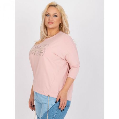 Dusty pink plus size cotton blouse for work