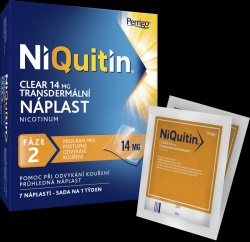 NiQuitin Clear 14 mg - Fáze 2 nikotinové náplasti 7 ks