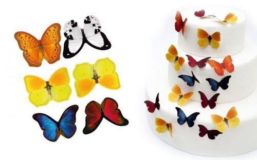 Barevní motýli - dekorace z jedlého papíru - breAd. & edible