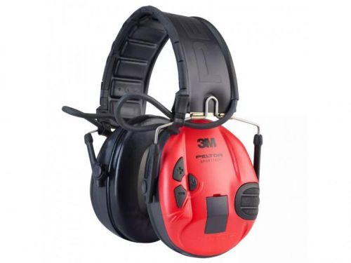 Elektronická ochranná sluchátka 3M® PELTOR® SportTac™ Slimline – Černá / červená (Barva: Černá / červená)
