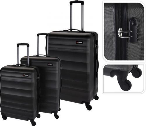 Excellent Kufr cestovní na kolečkách sada 3 ks PROWORLD antracit