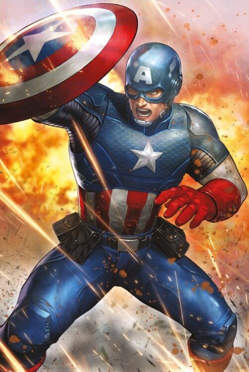 GRUPO ERIK Plakát, Obraz - Captain America - Under Fire, (61 x 91.5 cm)