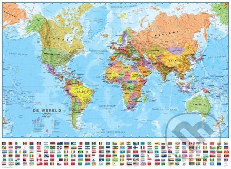 Svet - politická mapa s vlajkami 1:30 mil. - TATRAPLAN