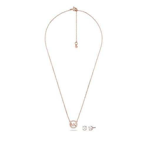 Michael Kors Bronzová souprava stříbrných šperků MKC1260AN791 (náhrdelník, náušnice)
