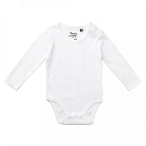 Neutral Dětské body s dlouhým rukávem z organické Fairtrade bavlny - Bílá | 62