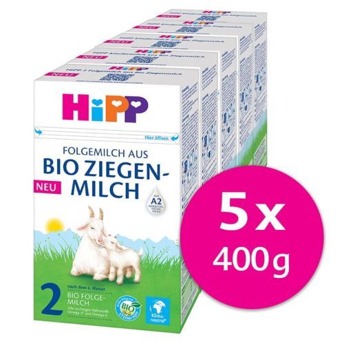 HiPP 2 BIO Kozí mléko od 6. měsíce, 5 x 400 g